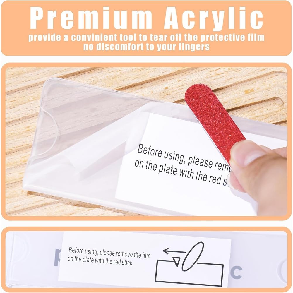 Acryl-Namensschildhalter Premium, 2 X 8, Transparenter Acryl-Kunststoff-Schilderhalterrahmen, Wandnamensschilder für BüRo, Zuhause