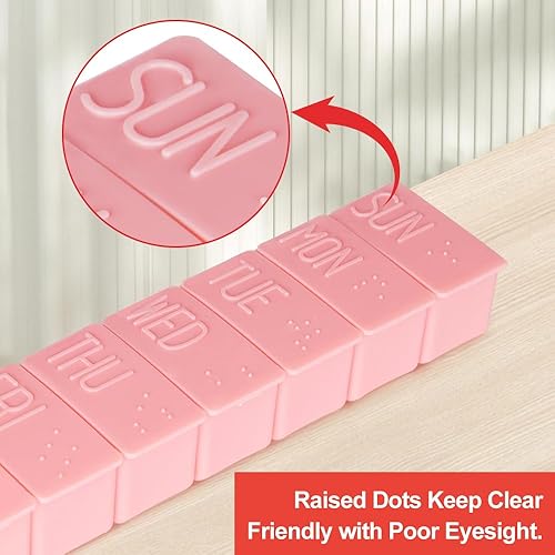 Miniatura 5 de Paquete de 2 pastilleros semanales, extra grande para 7 días, lindos pastilleros de viaje diario, pastillero para vitaminas, medicina, aceite de