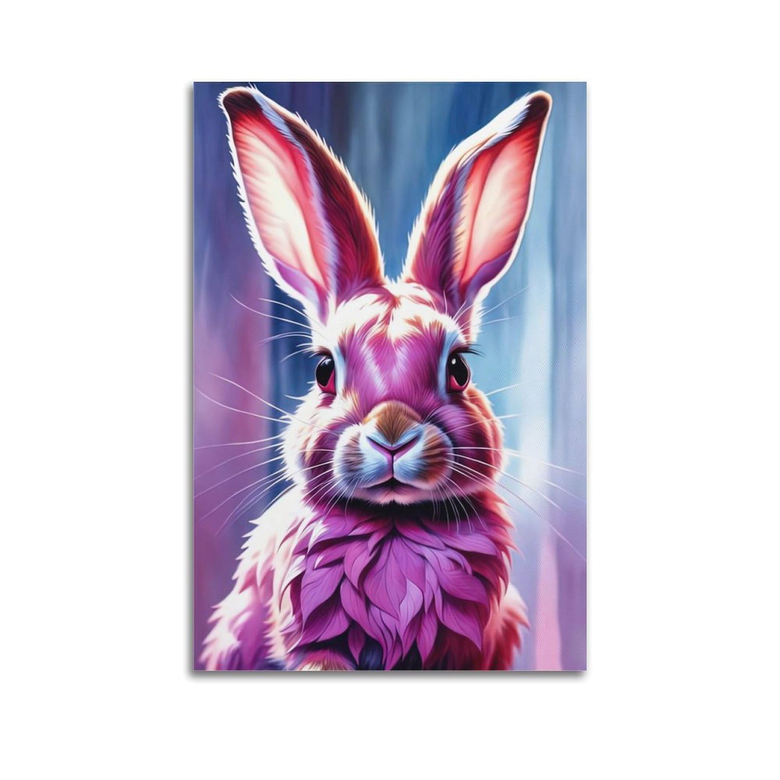 WZKTCL Animal Poster Curious Bunny Poster Decorative Painting Canvas Wall Posters And Art Picture Print Modern Family Bedroom Decor Posters 24x36inch(60x90cm)