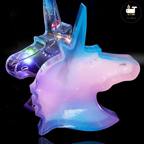 Miniatura 6 de Hucha de unicornio 3D, molde de resina de silicona, caja de almacenamiento de monedas, molde de fundición de resina epoxi de silicona para