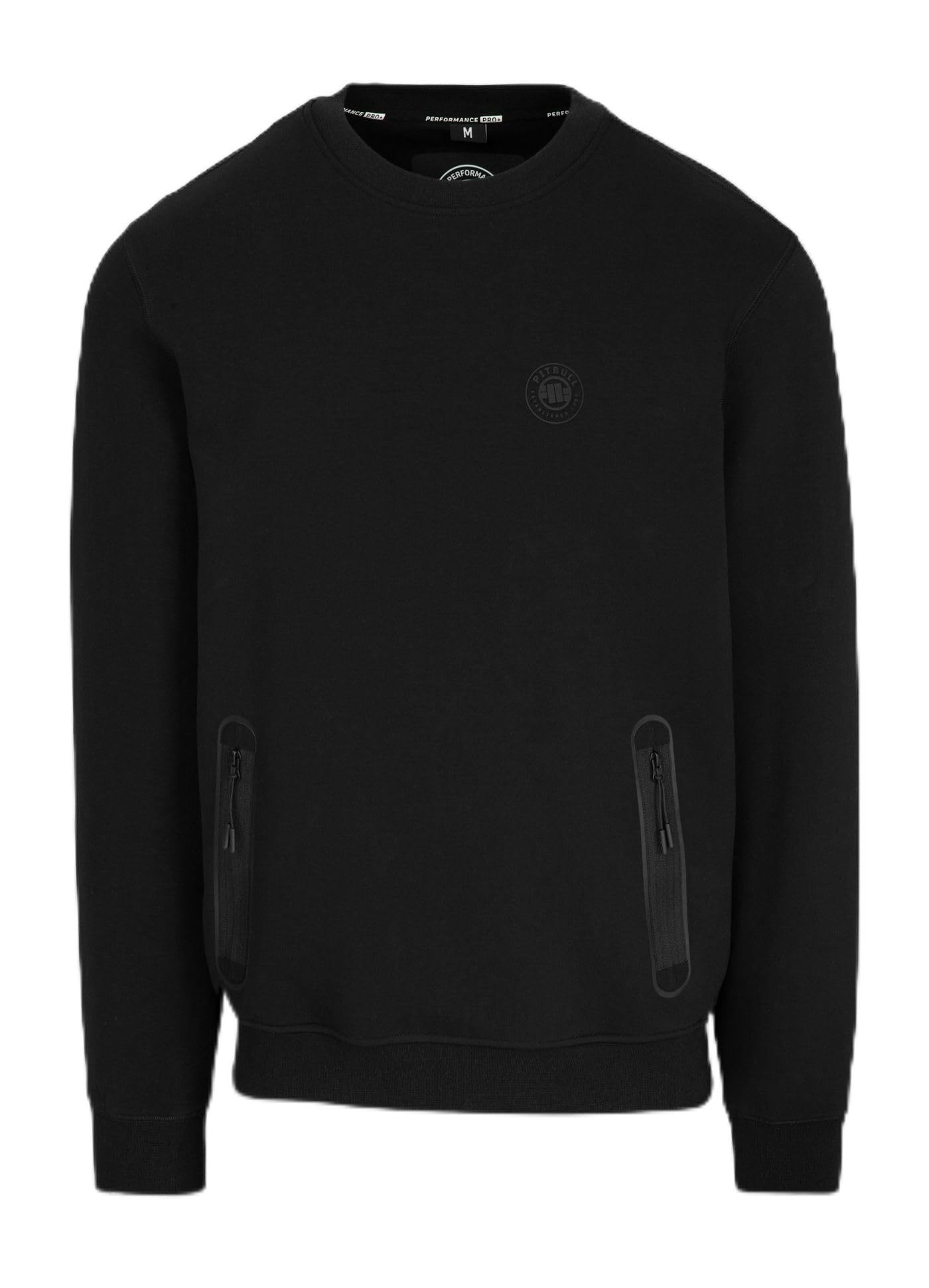 PITBULL Męska bluza Dogwood Regular Fit Crewneck sweter, Interlock 320 g/m, z kieszenią na zamek błyskawiczny i nadrukiem logo, mieszanka bawełny i elastanu, styl sportowy
