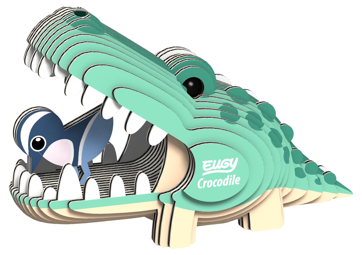 Crocodile 3D Puzzle - 22 Piece Eco-Friendly Educational Toy Puzzle for Boys, Girls & Kids Ages 6+