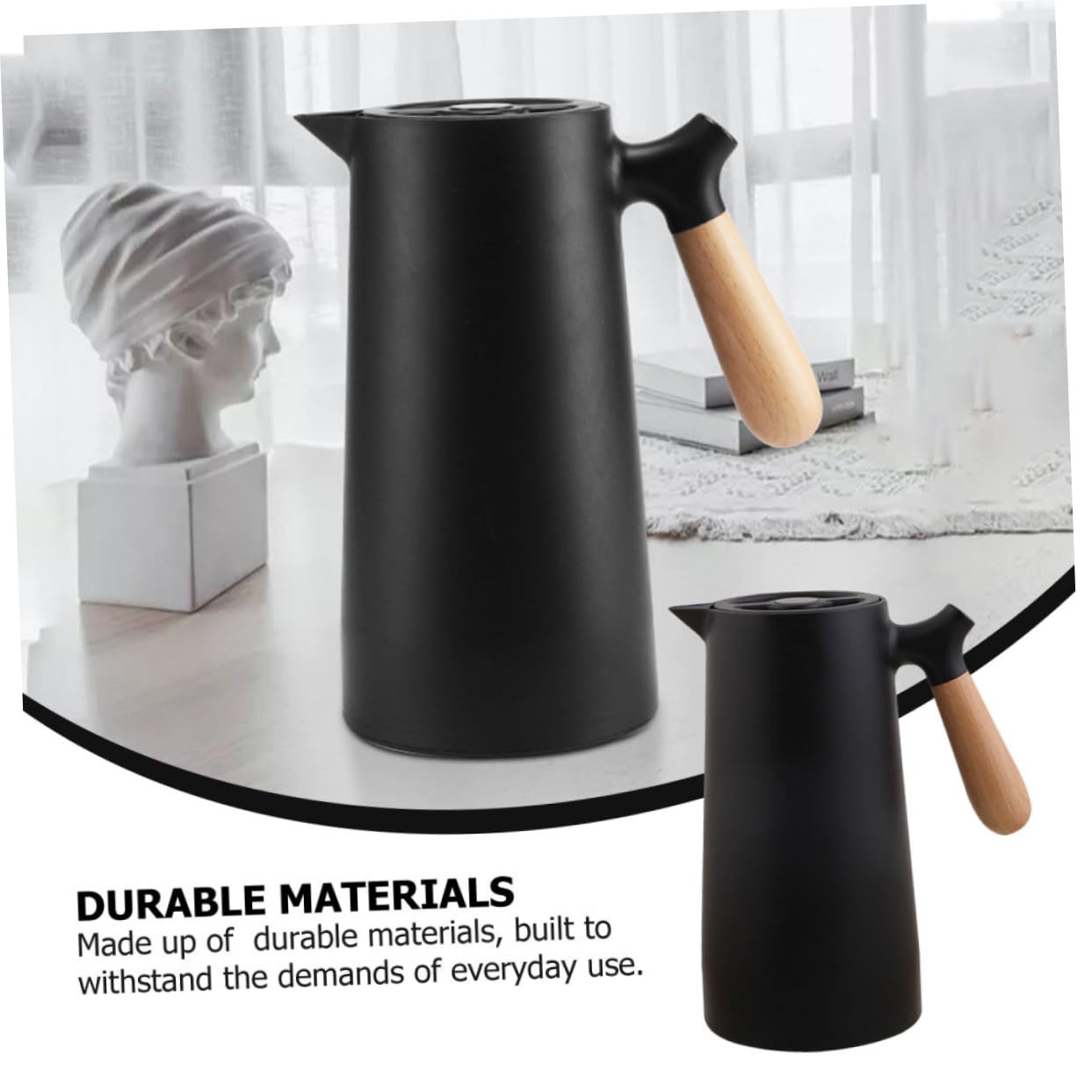 Bouteille Eau Isotherme Avec Poignée Bois Bouilloire Isolante Pour Maison Capacité Importante Étanche Et Facile à Nettoyer