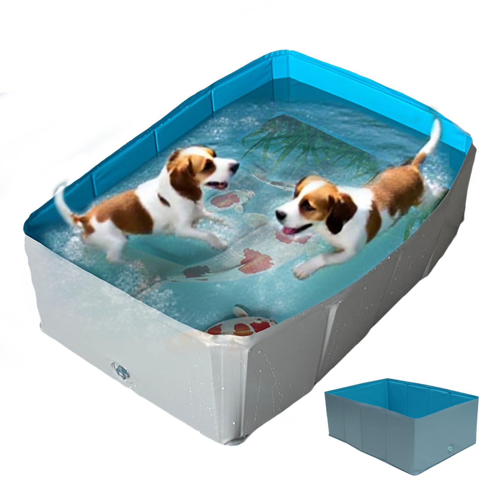 Piscina para Perros Baño Plegable PVC Cuadrada para Mascotas | Piscina Ligera Para Perros Gatos Pequeñas Medianas Grandes Y Animales Pequeños