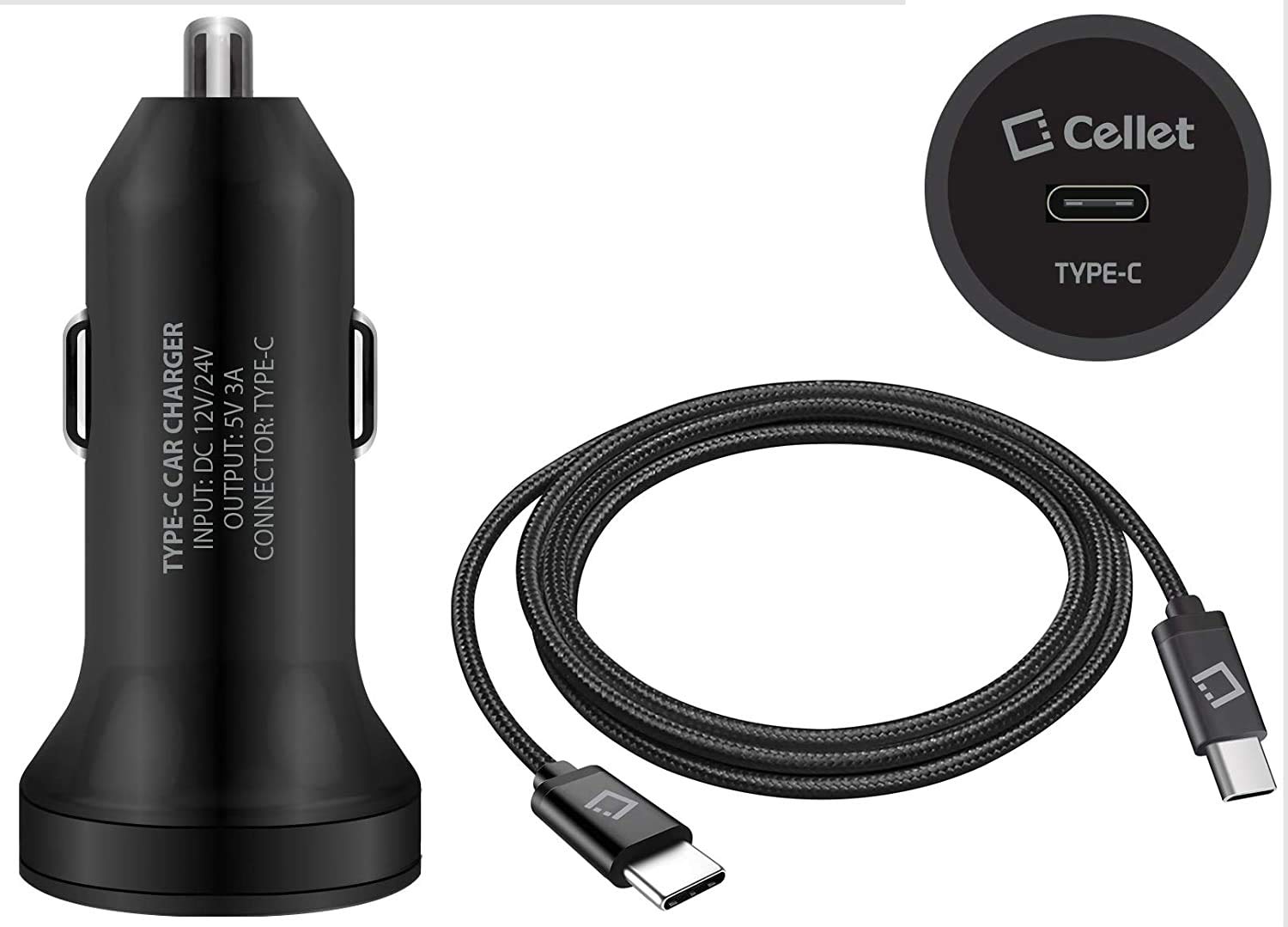 PRO 15W USB-C Car KIT Works for LeEco Le 2 Pro with Long Durable 6Ft Cable! (CE UL Certified)