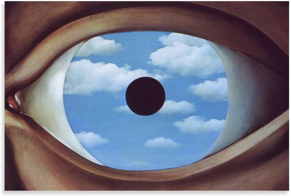 (False Mirror) Surrealism Art One of The Classic Paintings from Rene Magritte Canvas Art Poster and Wall Art Picture Print Modern Family Bedroom Decor Posters 24x36inch(60x90cm)