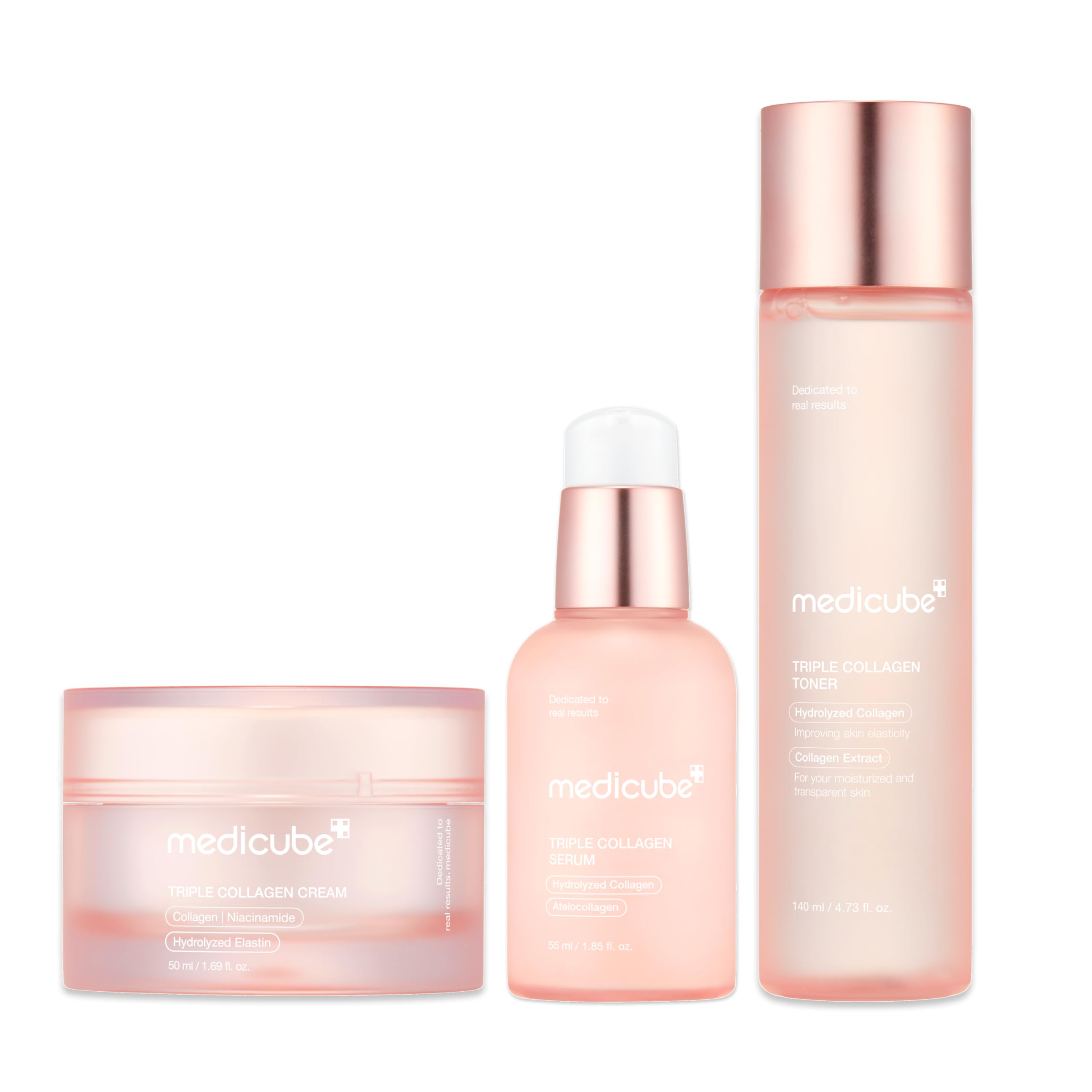 Set medicube Triple Collagen Slow Age con Crema, Siero e Toner al Triplo Collagene Per un Effetto Rimpolpante Per Rughe e Segni del Tempo