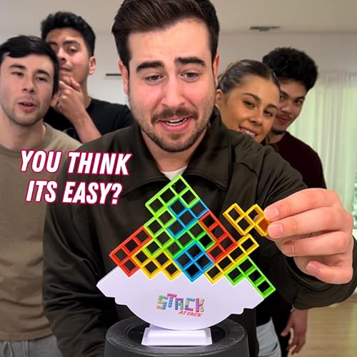 Miniatura 3 de Stack Attack - Diversión para niños y adultos, juego de equilibrio apilable, perfecto para noches de juegos familiares, aulas, portátil para viajes,
