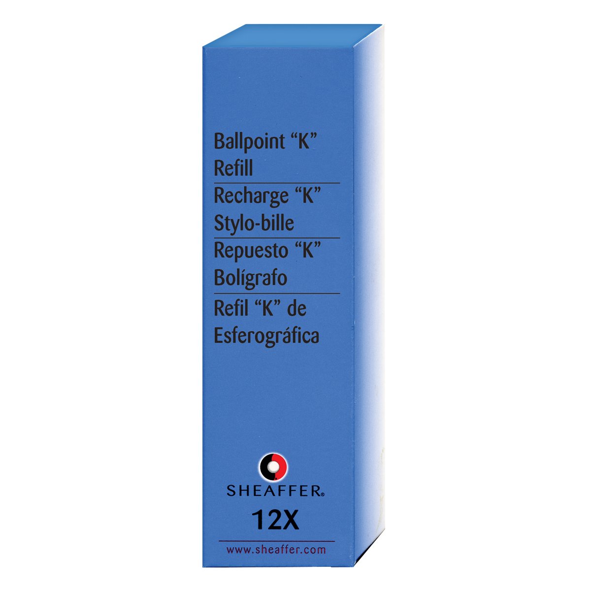 A. T. Cross Kugelschreibermine Sheaffer K-Style, Fein, Blau, 12 Stück lose in Schachtel