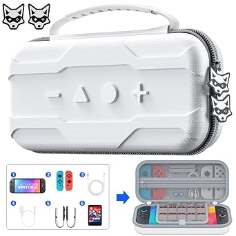 Premium Protective Switch 2 Case for Nintendo Switch 2 & OLED Secure Travel & Storage, Durable Hard Shell with Organized Storage for Console, switch 2 accessories & Game Cards