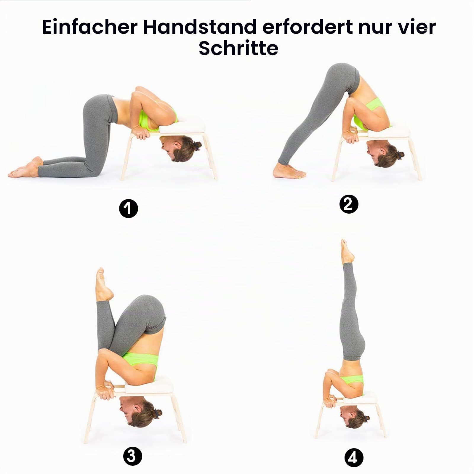 Yoga Stuhl für Inversion und Kopfstand - Praxis Hocker (Weiß)