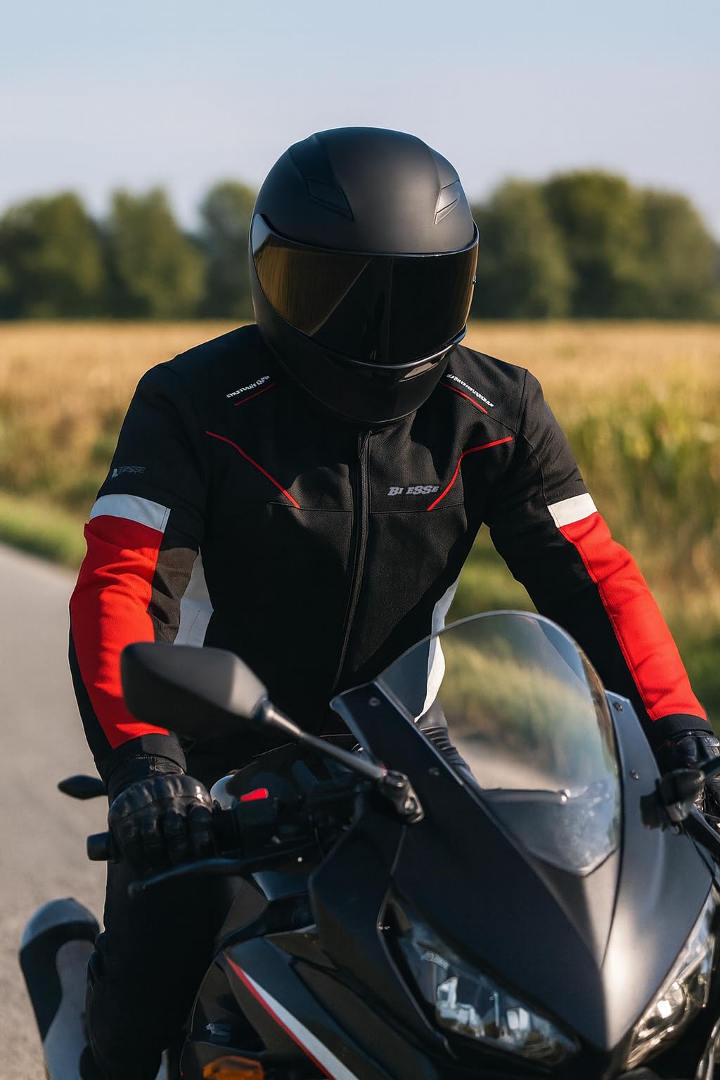 BI ESSE Giacca da Moto Giubbino Impermeabile con Protezioni CE Sfoderabile Con Ventilazione Integrata 4 Stagioni