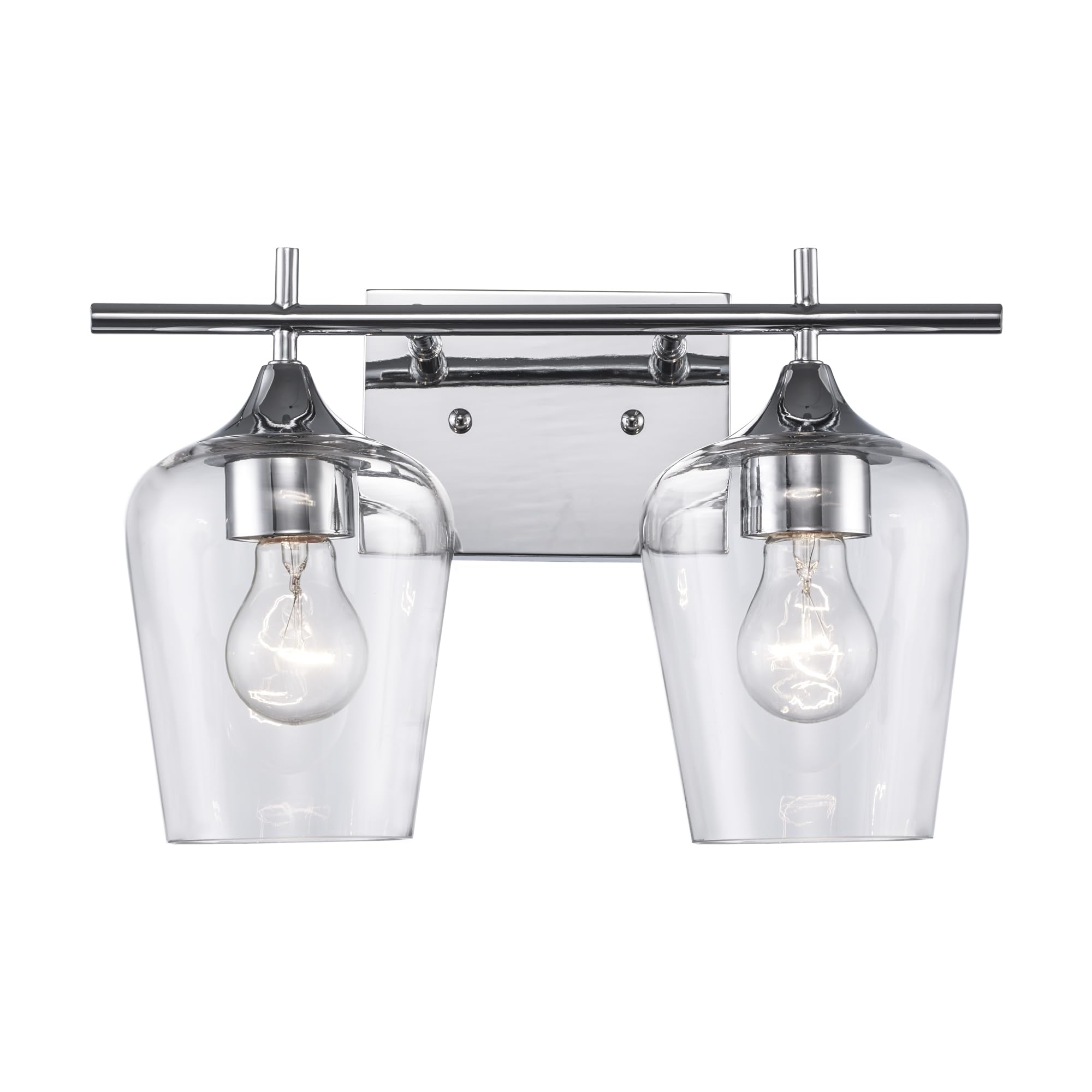 Photo 1 of TRANS GLOBE 71832 PC I Kieran Collection 13 Inch Two Light Bathroom Vanity - Polished Chrome Finish | LED Compatible I Modern Contemporary Fixture I