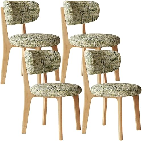 Miniatura 32 de YVYKFZD Sillas de comedor de madera maciza, juego de sillas de comedor sin brazos, sillas de cocina tapizadas, silla de sala de estar con funda de