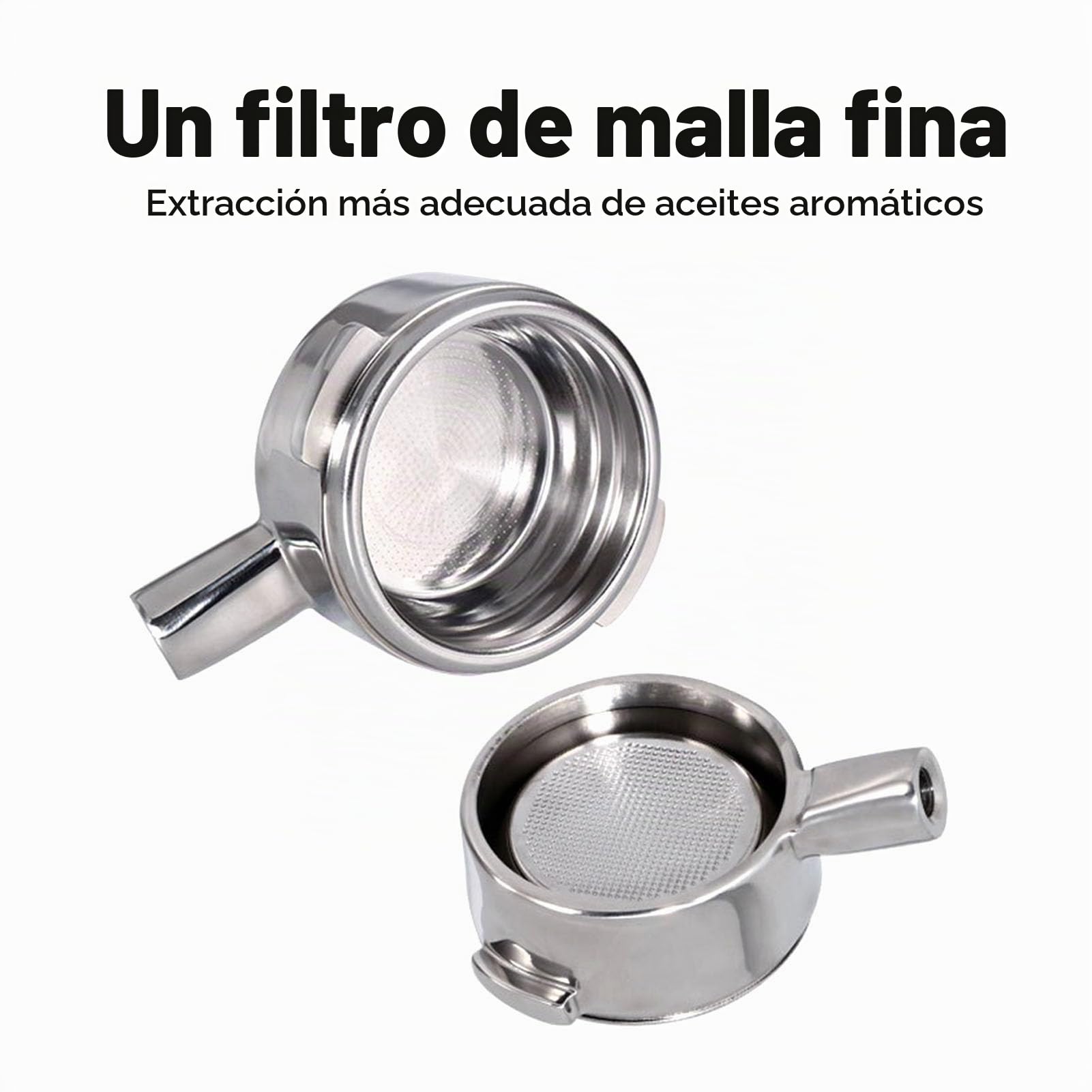 Topiky Portafiltro de café de 54 Mm, Portafiltro de café de Acero Inoxidable, Portafiltro de 2 Orejas, Portafiltro Desmontable, Apto para Nuova, Extrae Dos Tazas de café (Blanco)