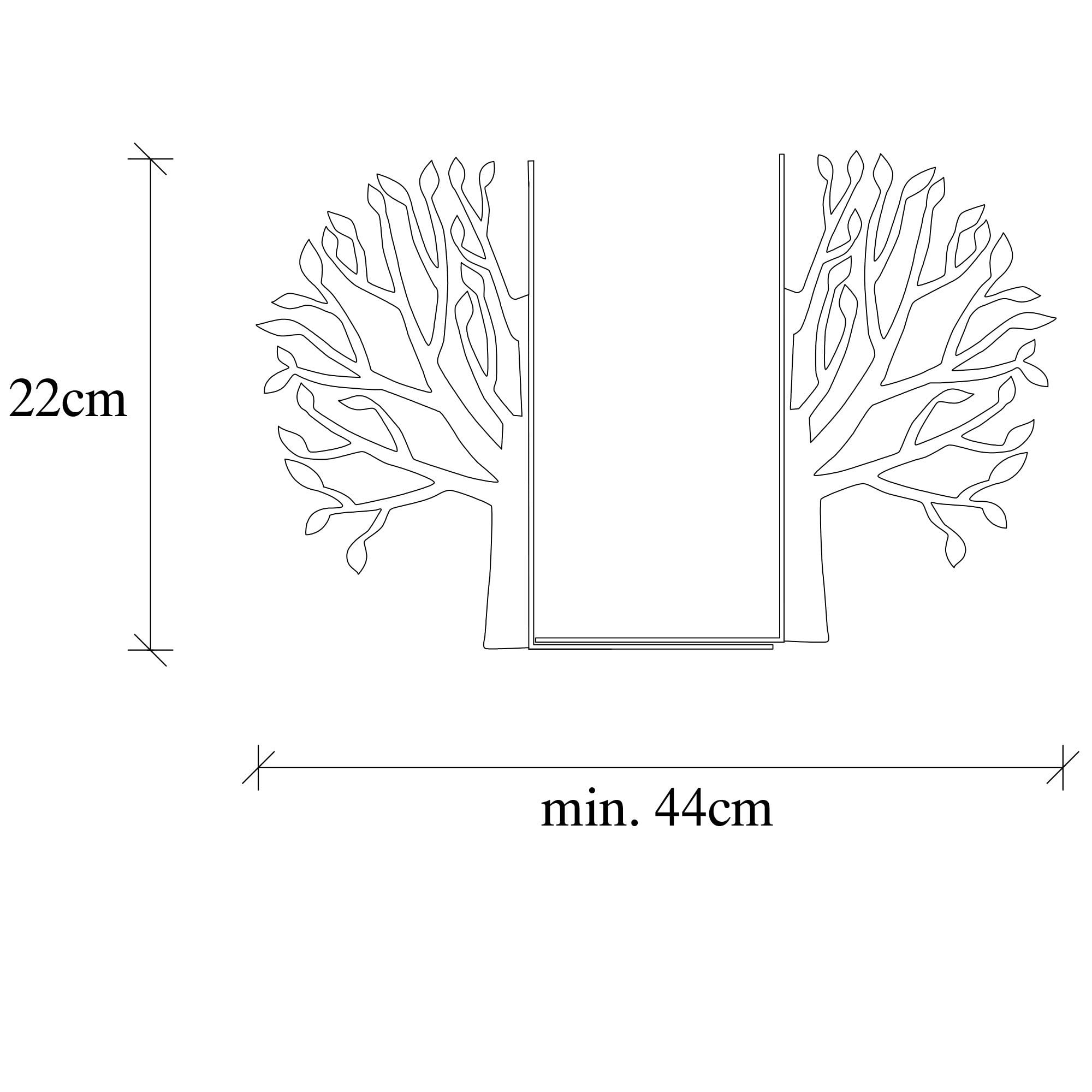 Supports METAL Tree Style Books, Black/White, 44x14x22 - Image 3