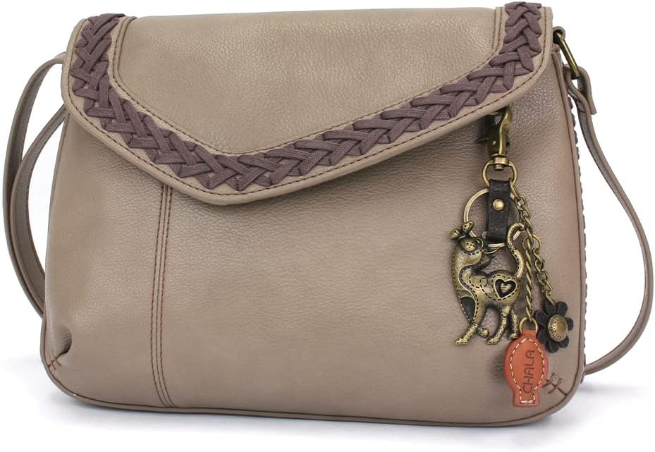 CHALA Braided Boho Crossbody -Metal Cat - Warm Gray