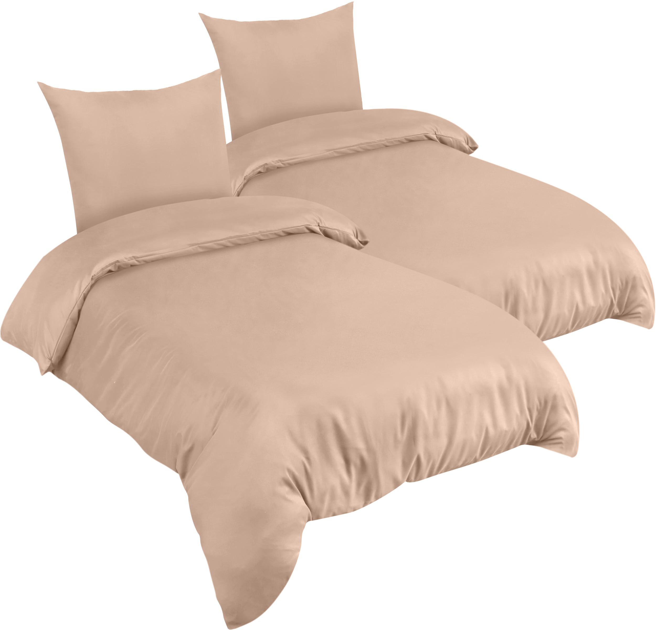 Utopia Bedding Bedding Set 135x200 4-Piece - Microfiber 2 Duvet Covers 135x200 cm + 2 Pillowcases 80x80 cm - Beige