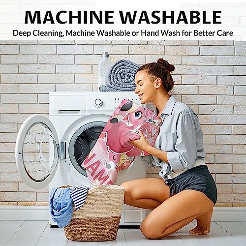 Personalized Flamingo Blanket Gifts with Name - 60x80 Inches Cute Throw for Women & Girls - Pink Soft Fuzzy Blankets for Bed, Couch & Living Room