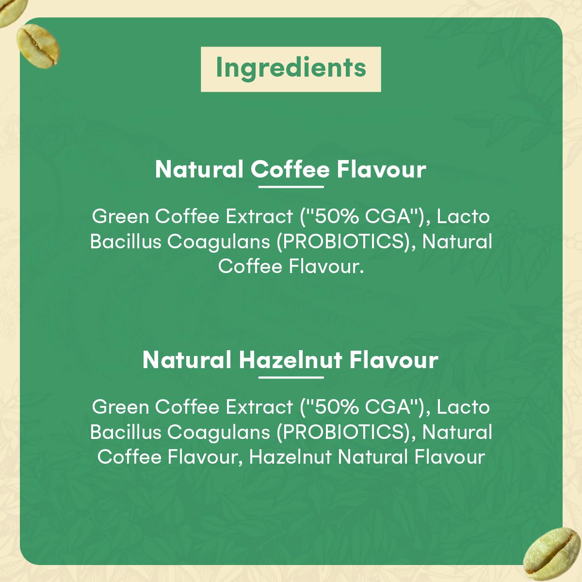 Greenbrrew Instant Green Coffee Combo, Natural & Hazelnut, 20 Sachets 1