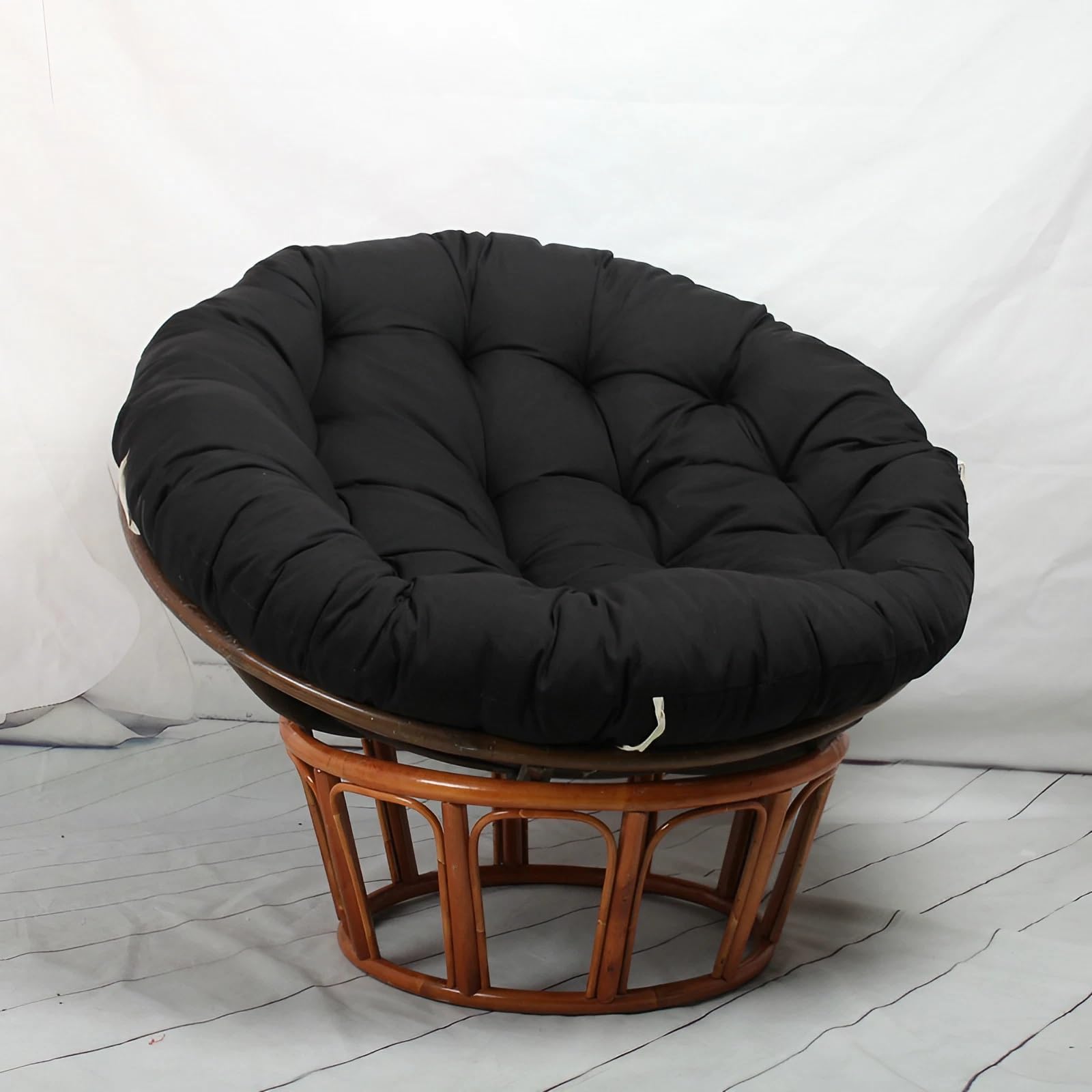 YHXAIQ Round Thickened Floor & Egg Chair Cushion - Polyester+Cotton Plush Comfort For Rocking/Hanging Chairs, Outdoor Garden & Indoor Sofa(Black,160 x 160 cm)