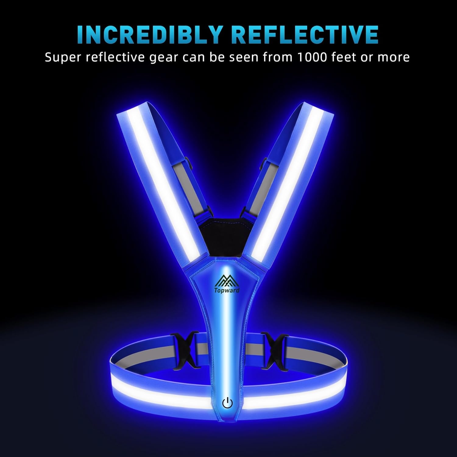 LED Reflective Vest Safety Gear, Light Up Vest for Night Walking Cycling, High Visibility Running Vest with Reflective Strips - Image 2