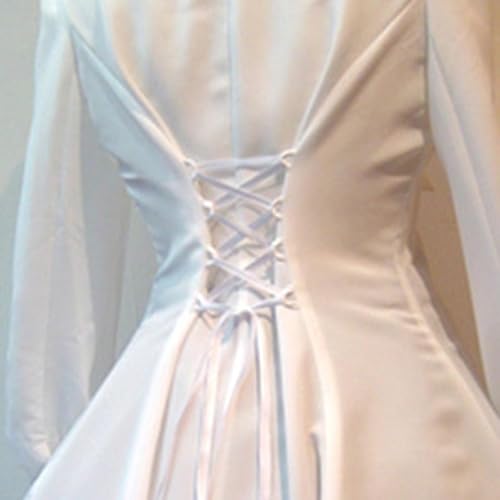 Miniatura 4 de Women Gothic Plus Size Prom Dresses Tailored Collar Shirt Dress Medieval Bow Ties Round-Neck Retro Dress