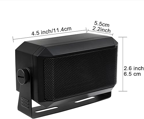 Miniatura 9 de Altavoz rectangular de comunicaciones externas para CB, jamón, radio GMRS y escáneres policiales con soporte giratorio, 2-3/4" x 4-1/2"