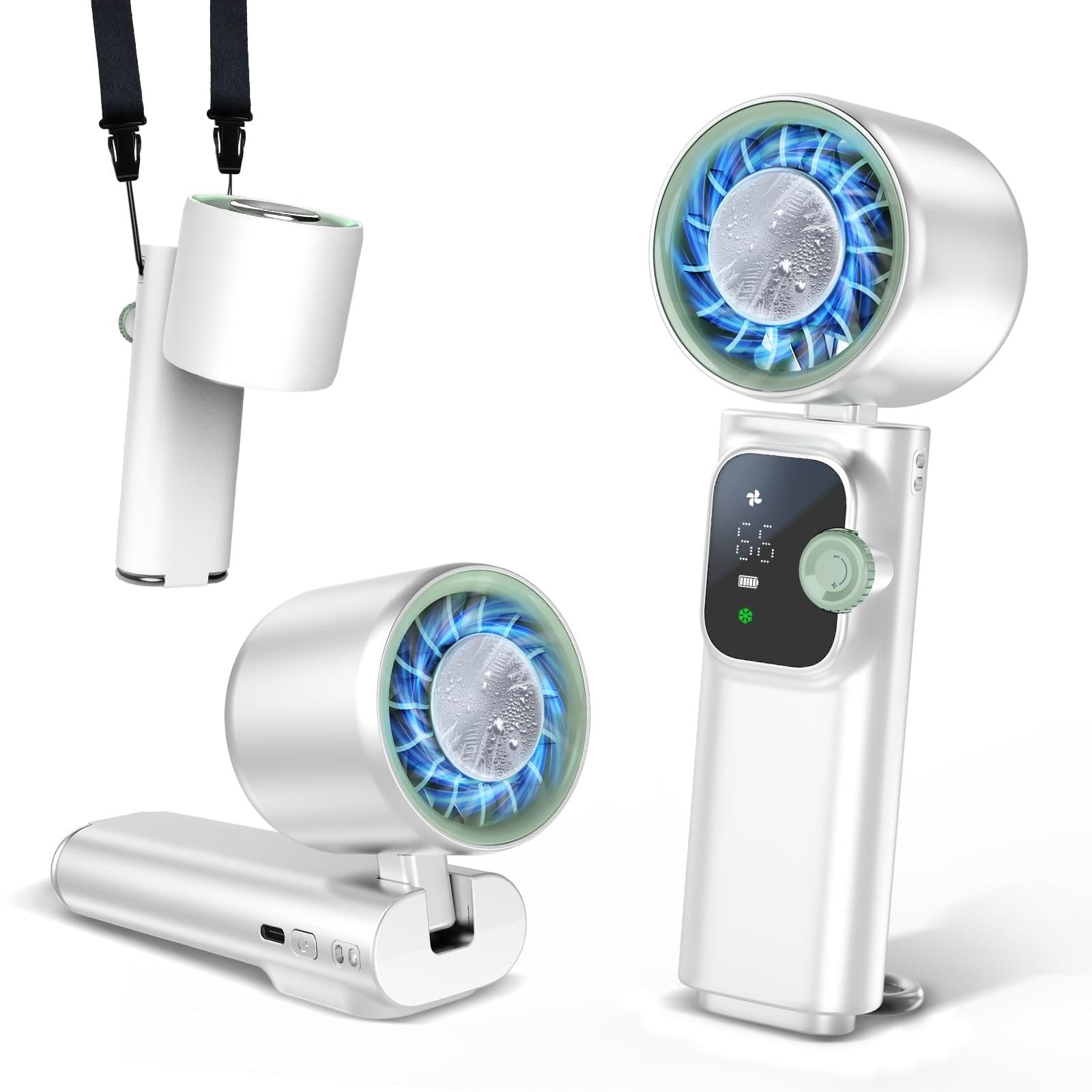 ICE FAN ハンディファン 冷却プレート搭載 199段階風量 Amazon | 【冷却プレート搭載】ハンディファン 携帯扇風機 充電式 大