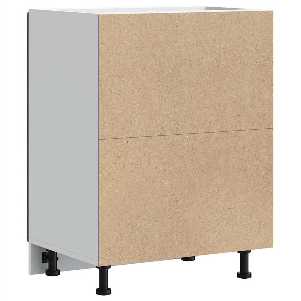 Porto, mobiletto da cucina marrone effetto rovere, 60 x 46 x 81,5 cm, con piedini regolabili, mobile da cucina, per ordine e uso durevole