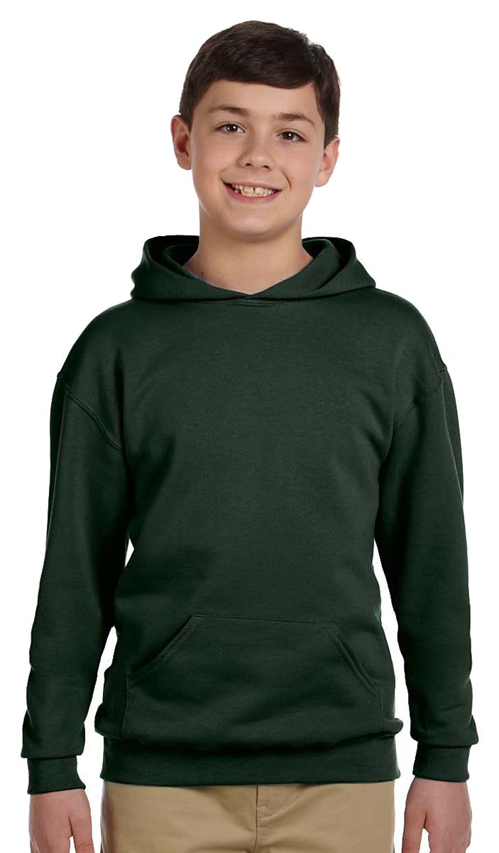 Sweat à capuche Jerzees XL vert pour remplacer les pulls usés des enfants - 3