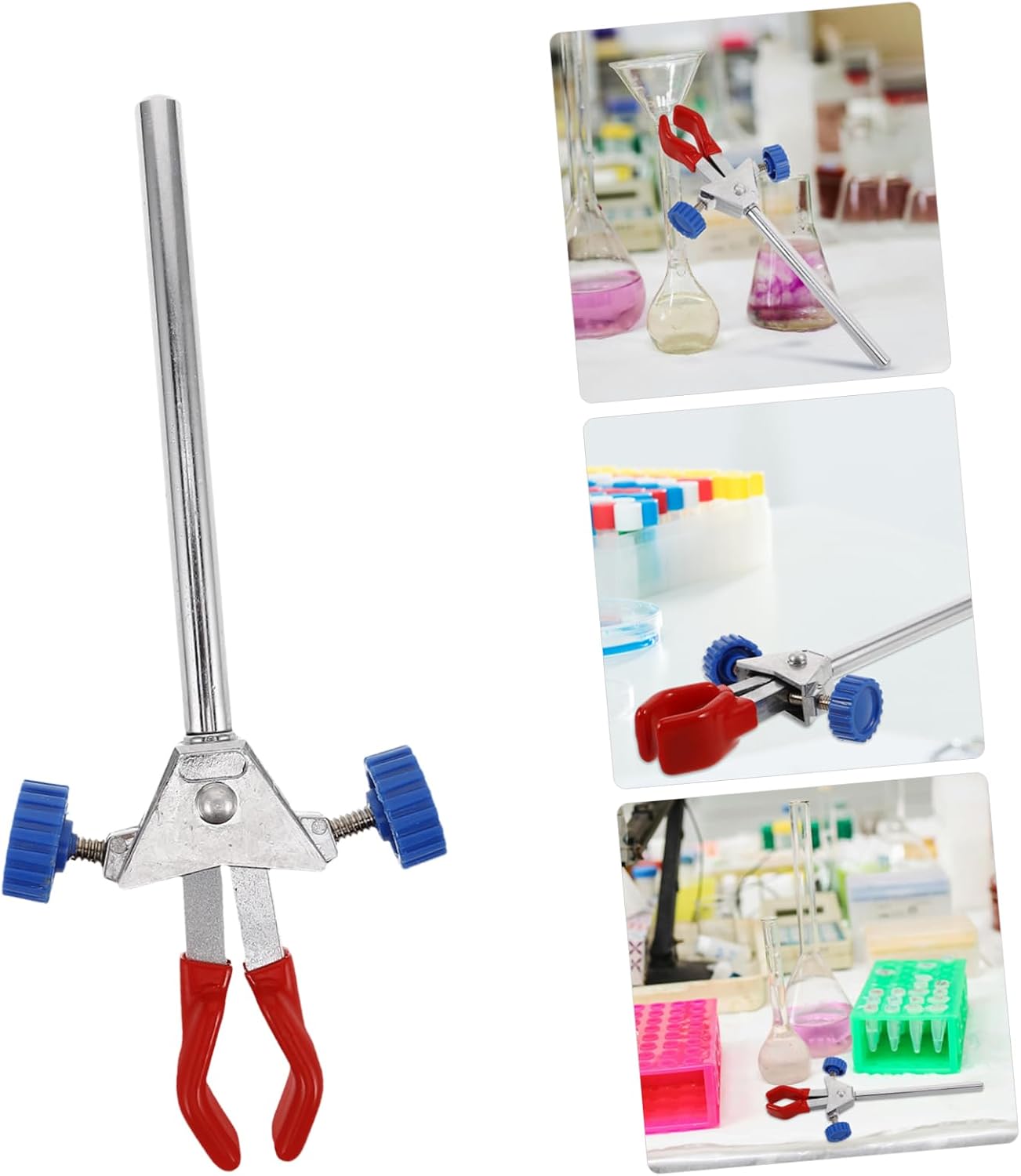 Zerodeko Adjustable Lab Clamp Double Chemical Flask Clamp Test Tube Holder Prong Jaw Chemistry Lab Equipment