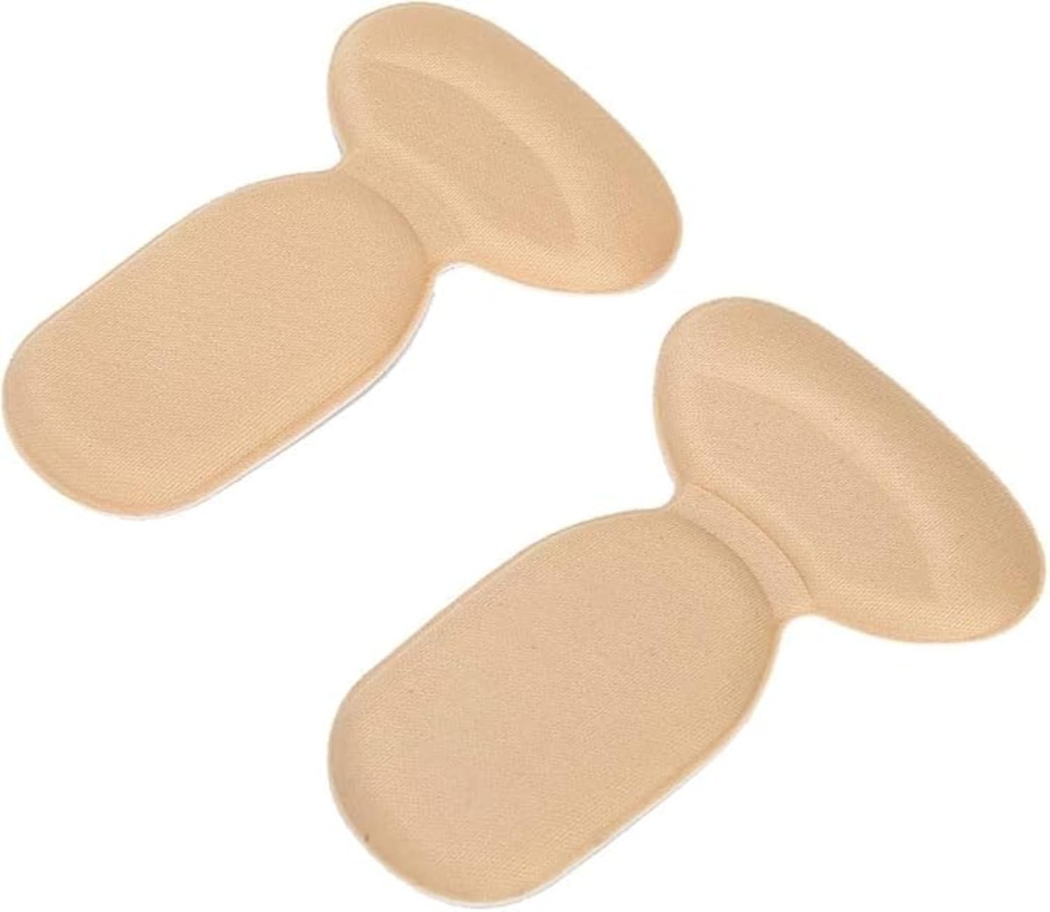 vulrian Heel Grips Liner Cushion Inserts for Loose Shoes Heel Pads Snugs for Shoe Men Women Shoe Bite Protector Foot Pad Shoe Tape Self-Adhesive Foot Care Protector Grip (Beige - T Shape) 1