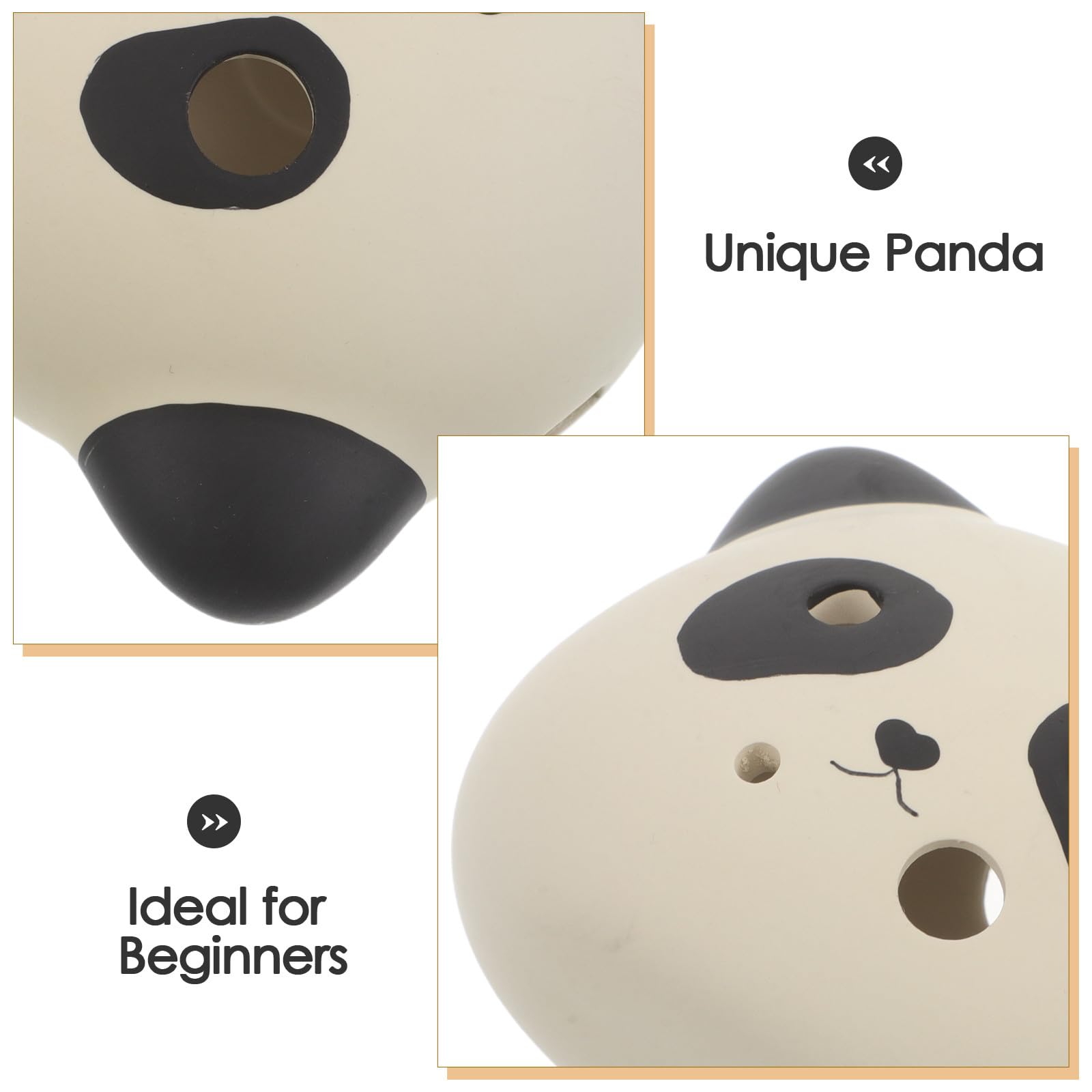Ocarina Céramique Panda Adorable 6 Trous Tonalité Do Majeur Ac Facile à Apprendre pour Musique la Maison et Présent pour Musiciens