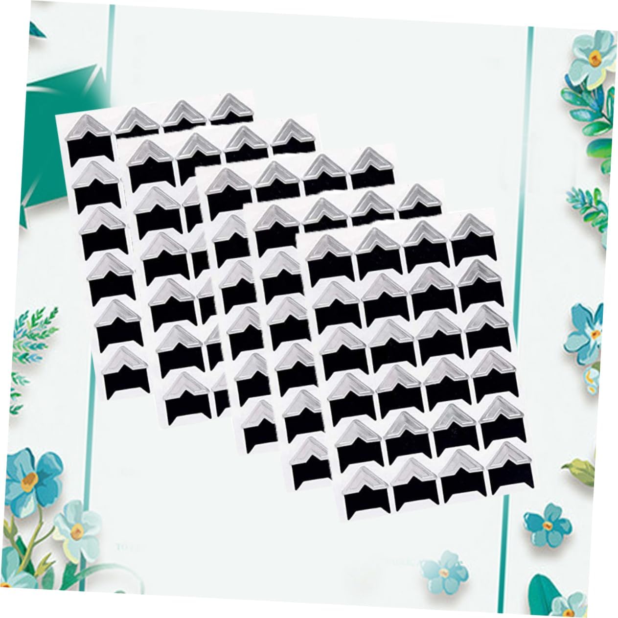 HAPINARY 15sheets Self-Adhesive Photo Corner Stickers for Scrapbooking and Album Decoration Vintage Kraft Corners Each for Projects and Albums Silver