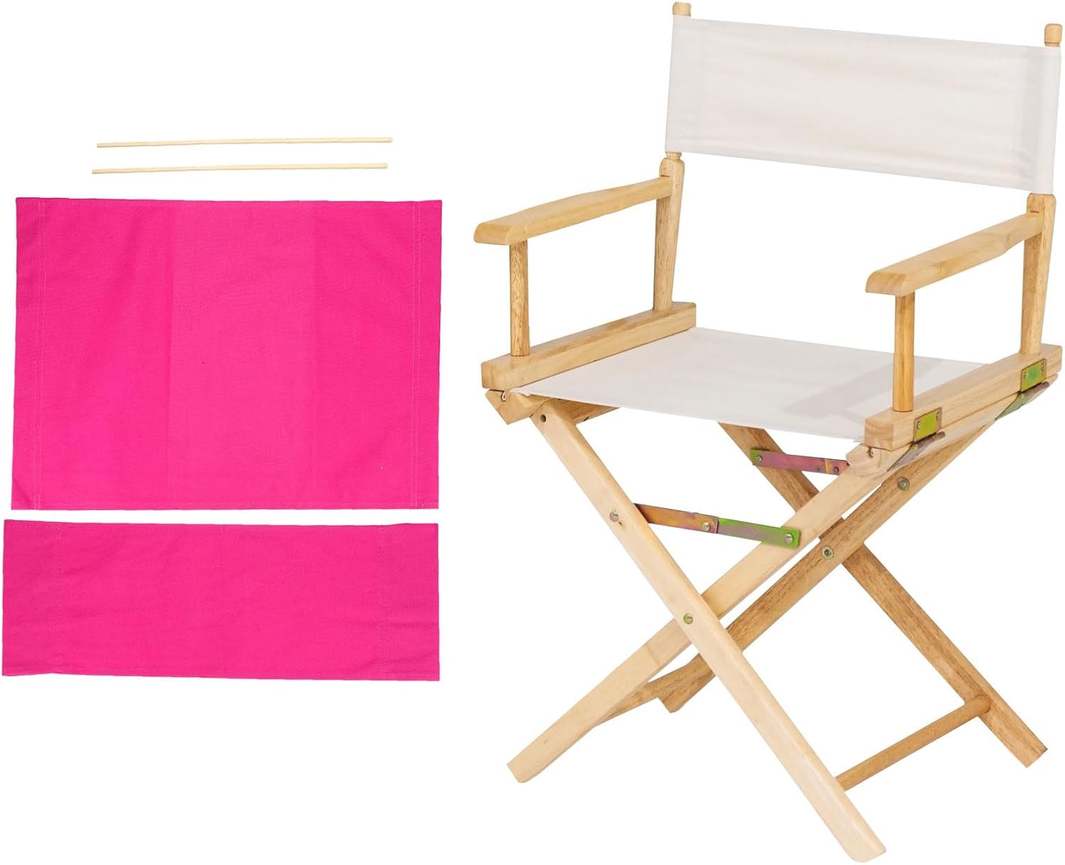 YOKIVE Chair Accessories Set, Chair Canvas Cover Kit with 2 Round Stick, Great for Director Chairs Replacement (Pink)