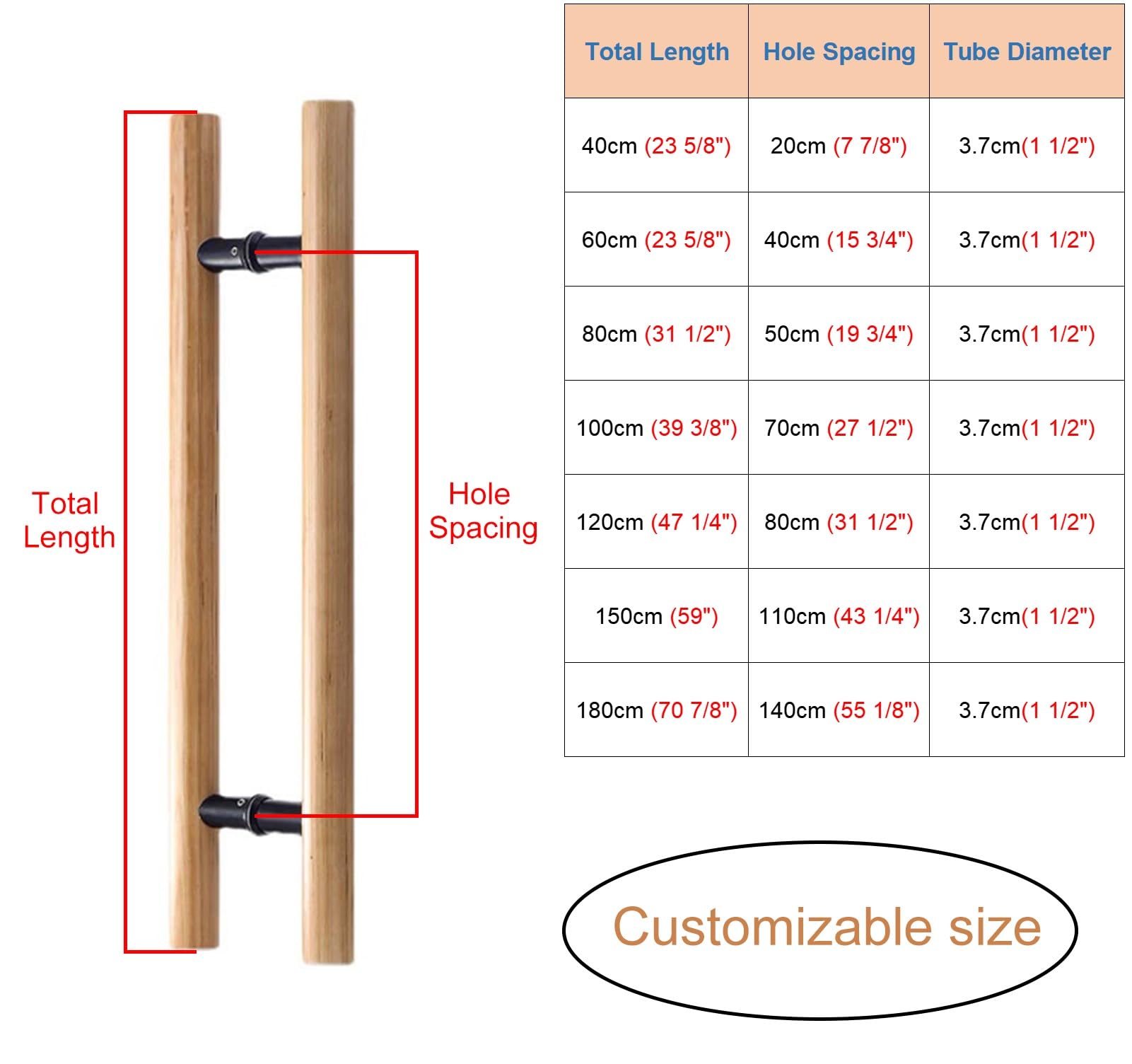Manijas de Puerta corredizas de Madera de Doble Cara con Sistema de Empuje y Tiro - Manijas de Granero corredizas de 120 cm (47,25") en Forma de H para Uso contemporáneo en viviendas y Local