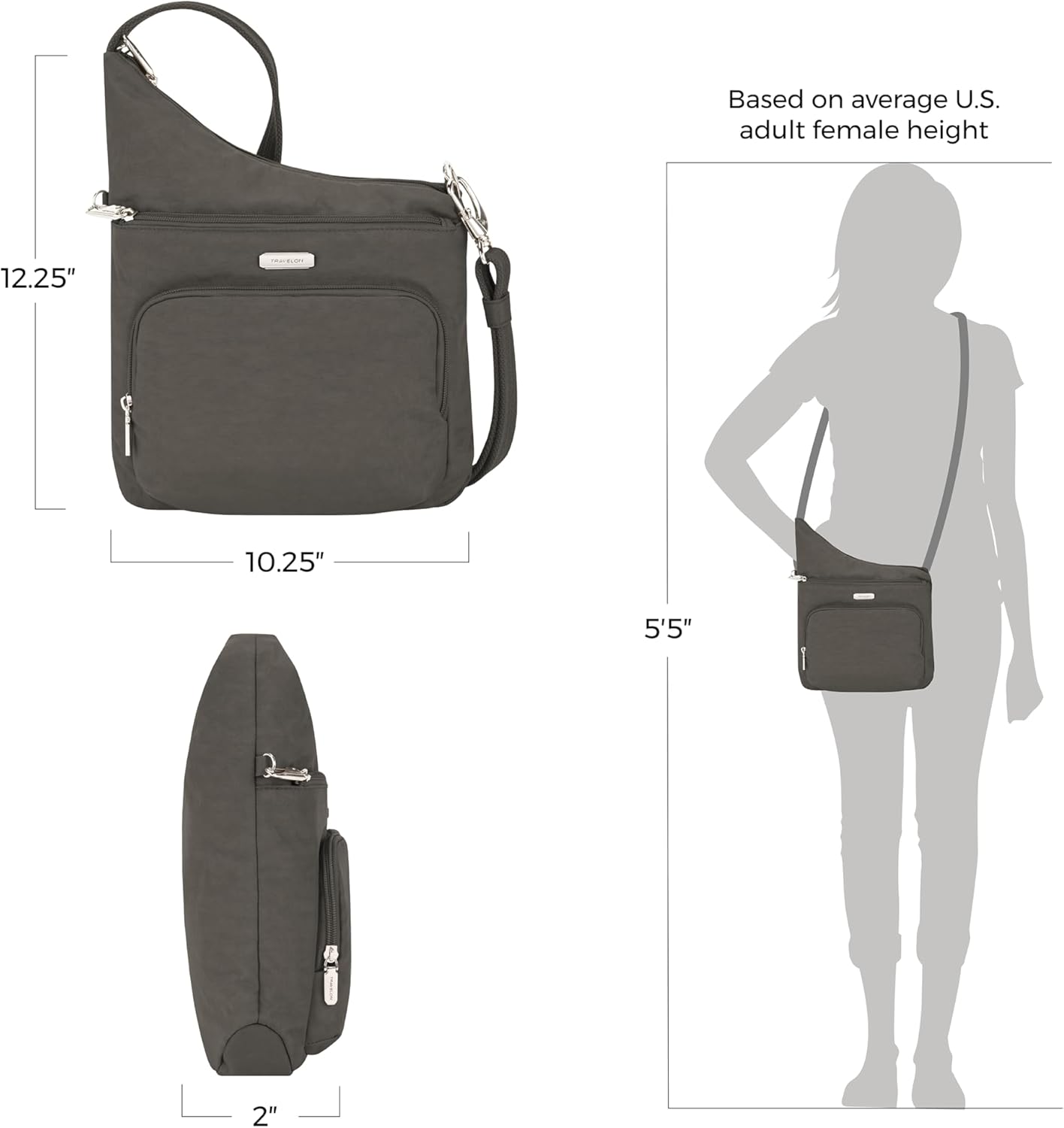 Travelon: Essentials - Anti-Theft - North/South Crossbody Bag