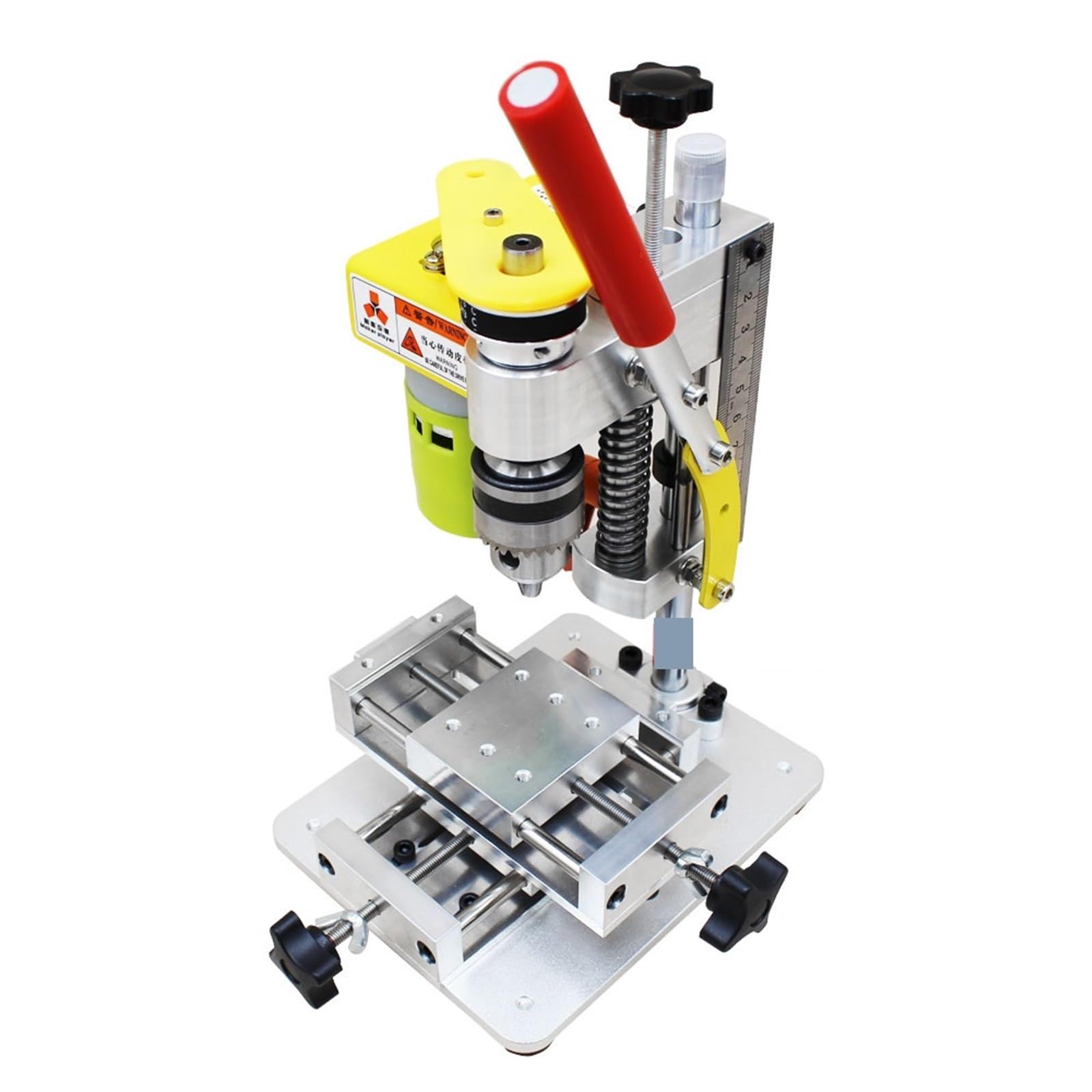 Taladro de banco, minitaladro de columna, Mini taladro de precisión de escritorio con mesa deslizante CNC, motor 795, mandril B12 for manualidades, herramientas de bricolaje, artesanías de madera, fab