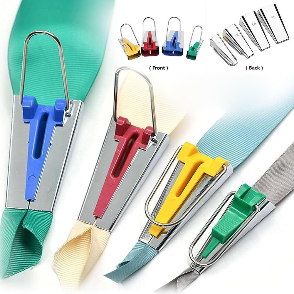 Set Sbiecatori Per Cucito - 5 Misure (6-25 Mm) In Acciaio Inox Per Nastri In Sbieco - Foto 5