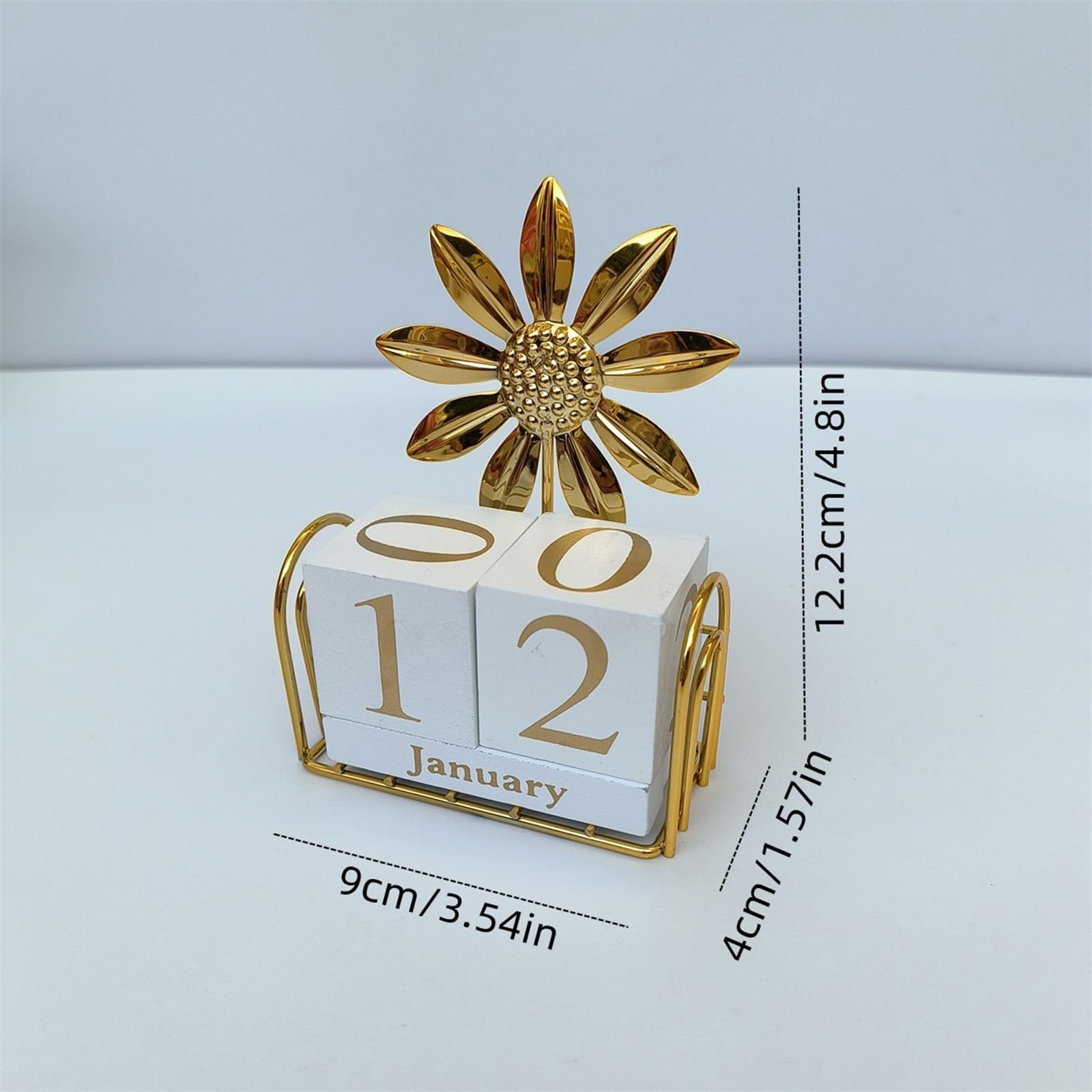 Calendari perpetui, Calendario creativo in legno, calendario da scrivania in ferro, decorazione da scrivania, ornamenti per il conto alla rovescia delle feste del calendario perpetuo(Size:4pcs)