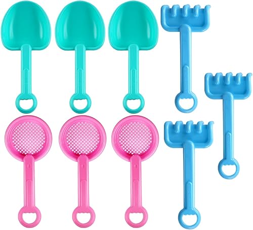 Holady Palas de arena de 67 pulgadas palas de plástico multicolor palas de tamiz de arena palas de playa para niños y niñas paquete de 9