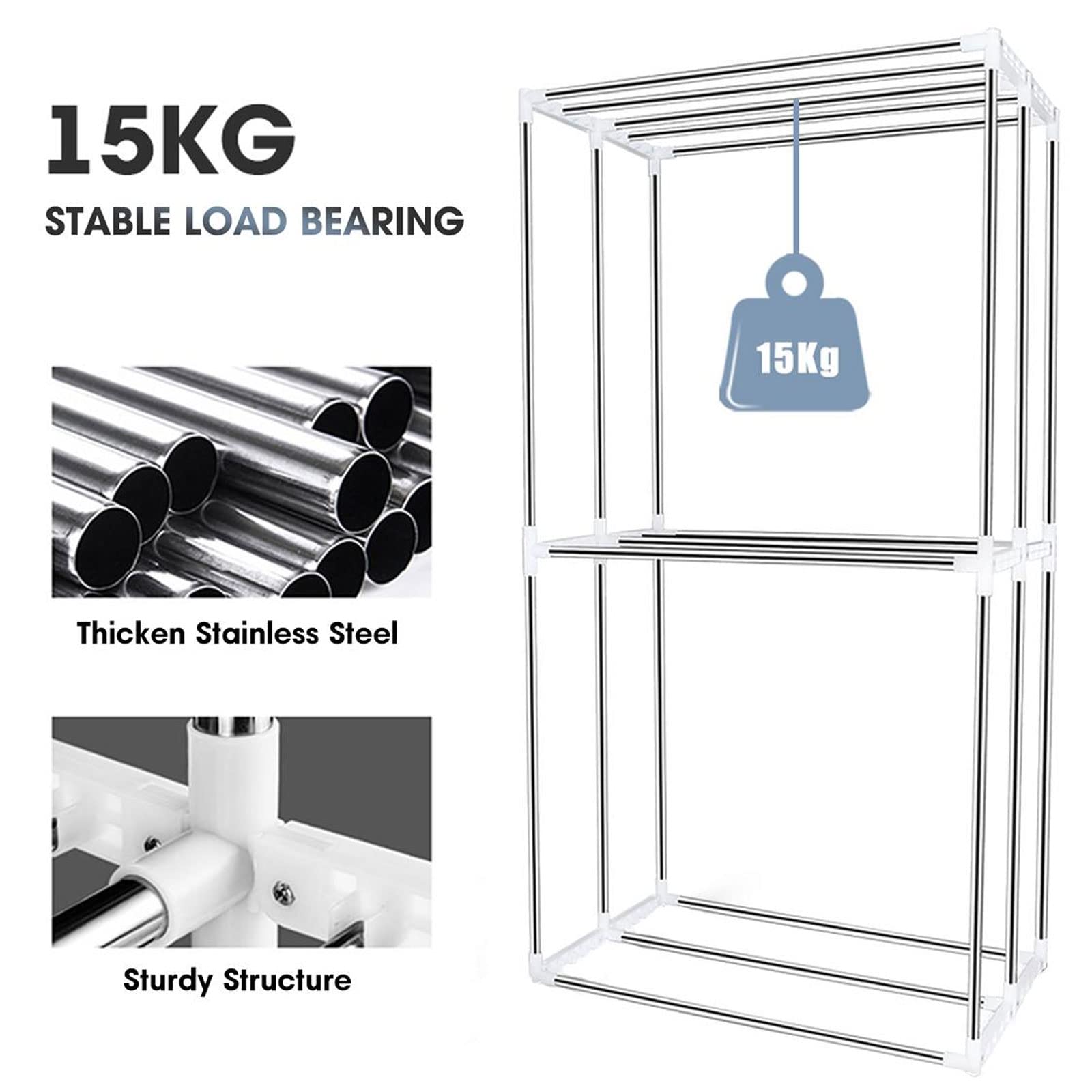 Secador de ropa portátil de interior de 1000 W, eficiente, plegable, doble tendedero, gran capacidad, 15 kg, temporizador, armario secador para secado rápido y silencioso de ropa, hogar, eléctrico