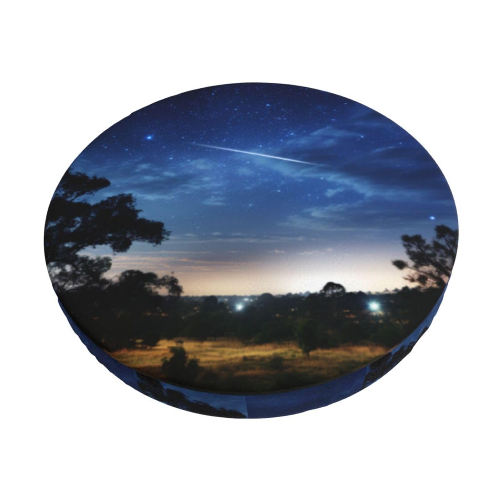 ACVnbm Starry Sky Meteor Stars Print Round Bar Chair Cushion Cover, Elastic Chair Protector For Kitchen Bar Dining