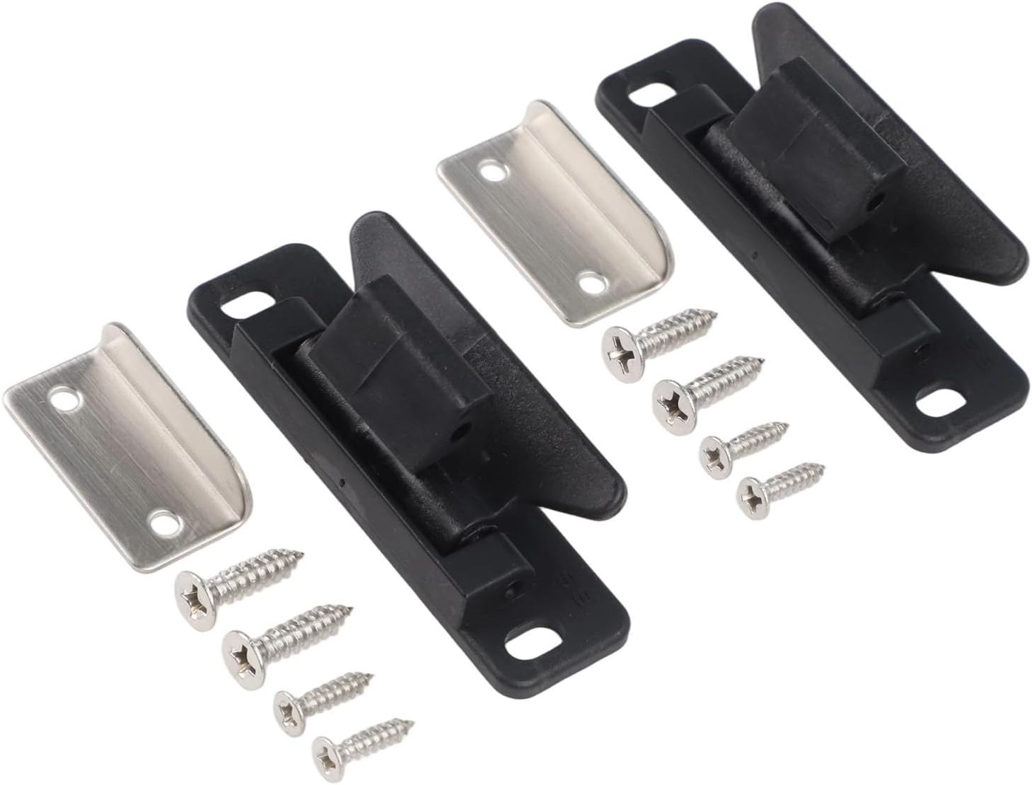 2Pcs RV Drawer Latches with Screws For Trailer Entry Catch Drawer Retainer for Reliable Drawer Locking and Prevention of Accidental Openings (Black)