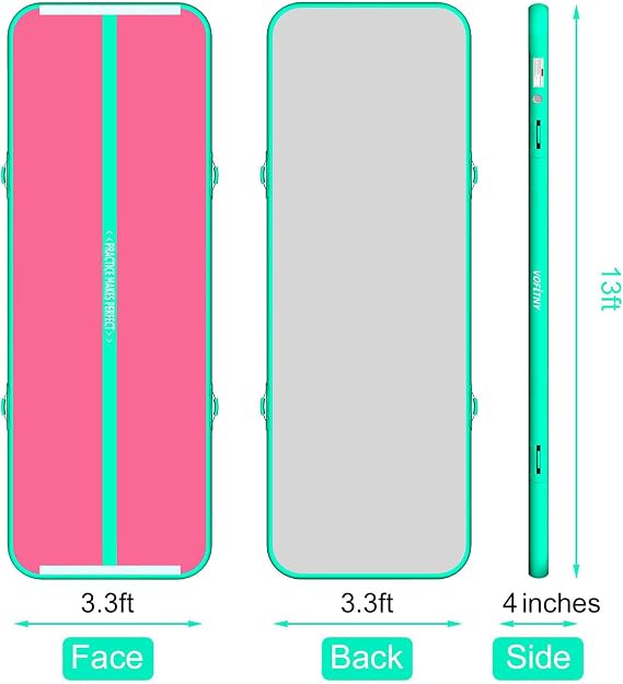 VOFiTNY Gymnastics Air Tumble Track Tumbling Track, Inflatable Gymnastics Training Mat with Electric Pump, Tumble Track for Home and Gym Use