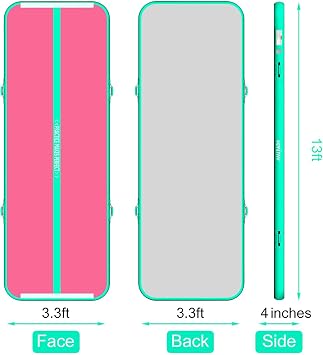 VOFiTNY Gymnastics Air Tumble Track Tumbling Track, Inflatable Gymnastics Training Mat with Electric Pump, Tumble Track for Home and Gym Use