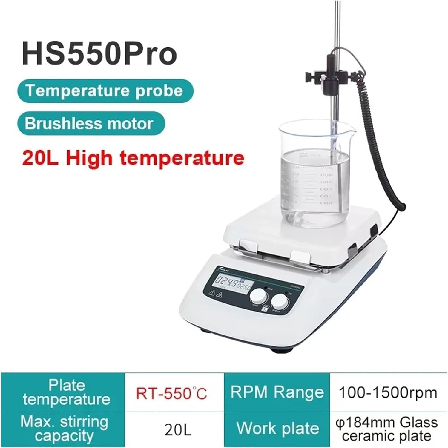 Magnetic Stirrer With Heating Digital Display Thermostatic Laboratory Hot Plate Mixer 20L
