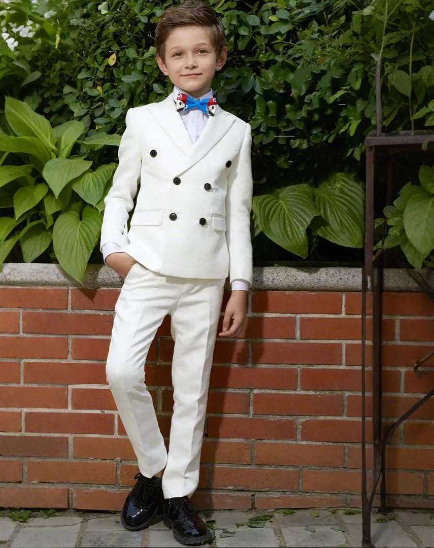 ETEVVU Hot Pink Baby Boys Suit 2 Piece Formal Dress Kids Tuxedo Suits for Toddler Boy Wedding Outfit Size 3