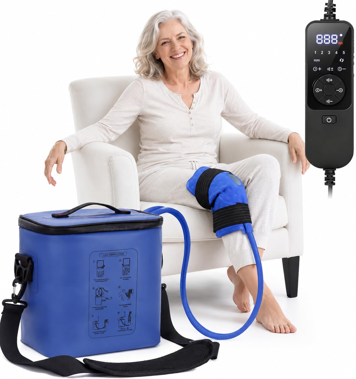 Photo 1 of Cold Therapy Machine - Programmable Ice Machine for Knee After Surgery, Portable Ice Therapy Machine with Quiet Pump, Knee Replacement Recovery System, Cryotherapy Pain Relief with Compression Pad